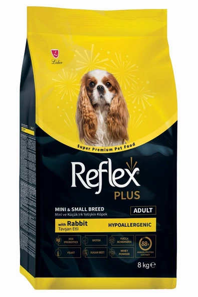Reflex plus mini small breed adult tavşanlı 8kg(hypoallergenic) hipoalerjenik ufak ırk köpek maması ürün görseli 1