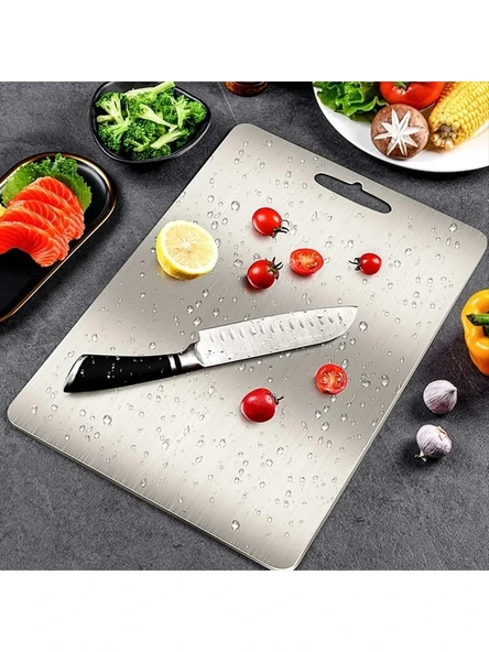 Paslanmaz Çelik Kesme Tahtası  20X30 cm Mutfak Sebze Et Kesme Tahtası Doğrama Tahtası Mutfak Aksesuarları (5314) - Resim 3