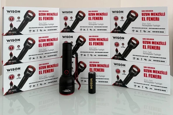 WISON WS-5572 20W Uzun Menzilli Şarjlı Metal El Feneri (5314) - Resim 2