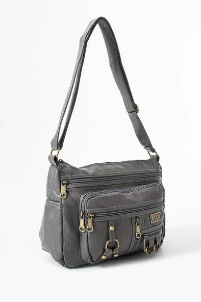 Y.S.Deri Kadın Postacı Çanta Çok Cepli 30*20 Cm Vegan Deri Bayan Çapraz Askılı Omuz Çantası - Resim 17