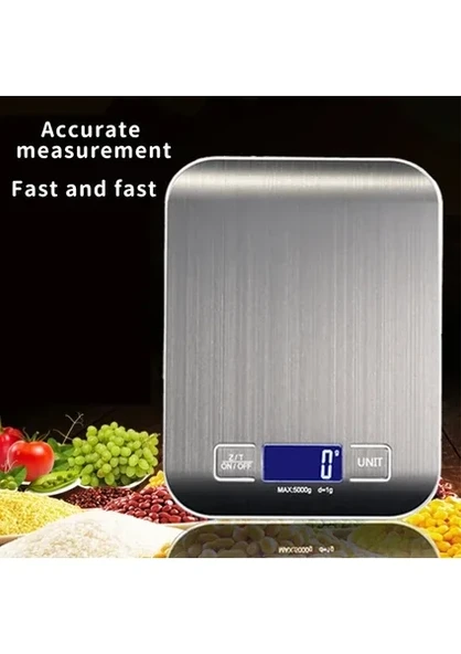 Metal Dijital Mutfak Terazisi Hassas Tartı 5 Kg Crown (2818) - Resim 2