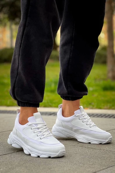 Kb-707 Kuback Beyaz Cilt Yüksek Taban Bağcıklı Günlük Erkek Ayakkabı Erkek Günlük Ayakkabı ürün görseli 1