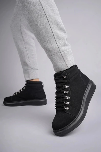 Slw206 Ottawa Bağcıklı Süet Erkek Günlük Spor St - Siyah Erkek Bot - Resim 4