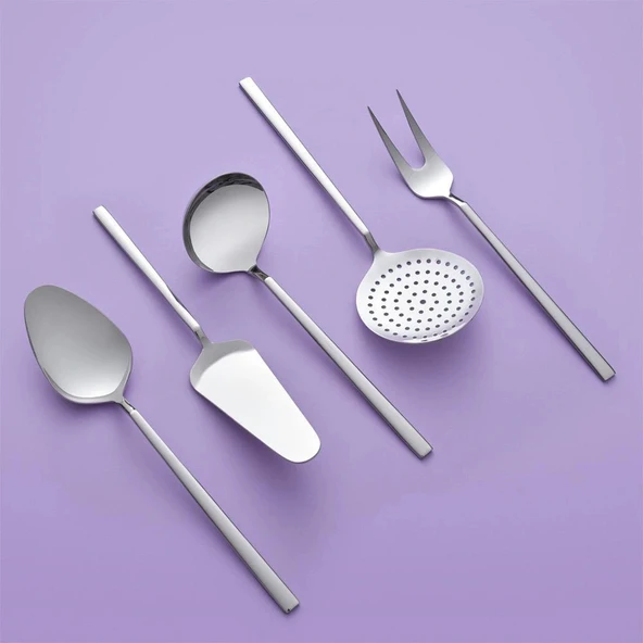 Milano 5 Parça Çelik Servis Seti ürün görseli 1