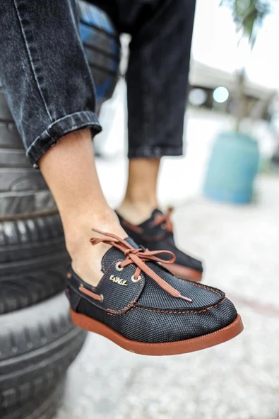 Knack Mevsimlik Keten Ayakkabı 008 Siyah (taba Taban) Kadın Günlük Ayakkabı - Resim 2