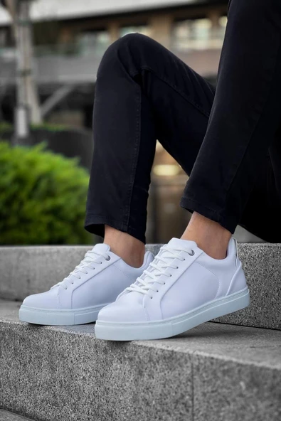 Kb-bx1 Kuback Beyaz Cilt Yüksek Beyaz Taban Günlük Erkek Ayakkabı Erkek Günlük Ayakkabı - Resim 3