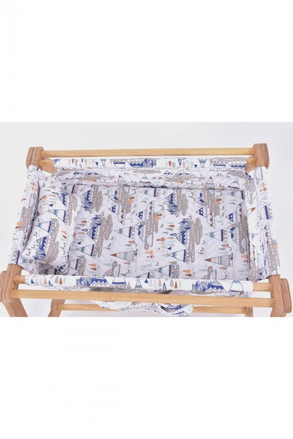 Yeni Doğan Beşik Serisi (Nayeli Baby Düz Modeli) / Mavi Apaçhi Köyü (Apahce Village Blue) - 5