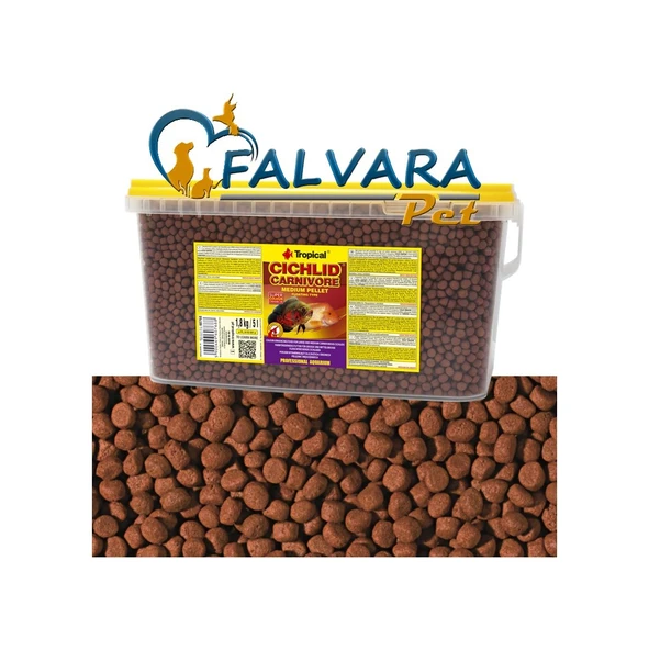 1000 Gram Tropical Cichlid Carnivore Medium Pellet Büyük Granül B - Resim 5