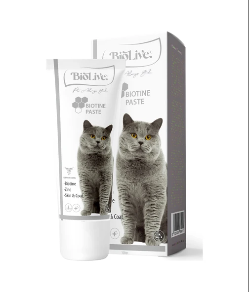 Biolive Kediler İçin Biotin Deri ve Tüy Sağlığı Malt Paste 100 G ürün görseli 1
