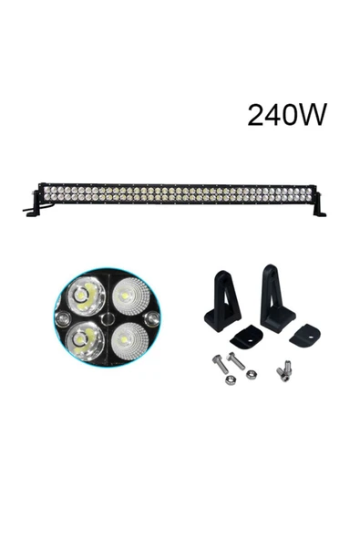 ASTRALED  Offroad Led Bar 105 cm 240 W 80 LED Delici/yayıcı Beyaz Işık Tepe Lamba Tavan Panjur Projeksiyon - Resim 2
