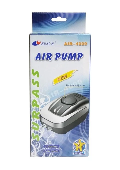 Resun Air 4000 Çift Çıkışlı Akvaryum Hava Motoru 4,5 L/Dk Hediyel - Resim 3