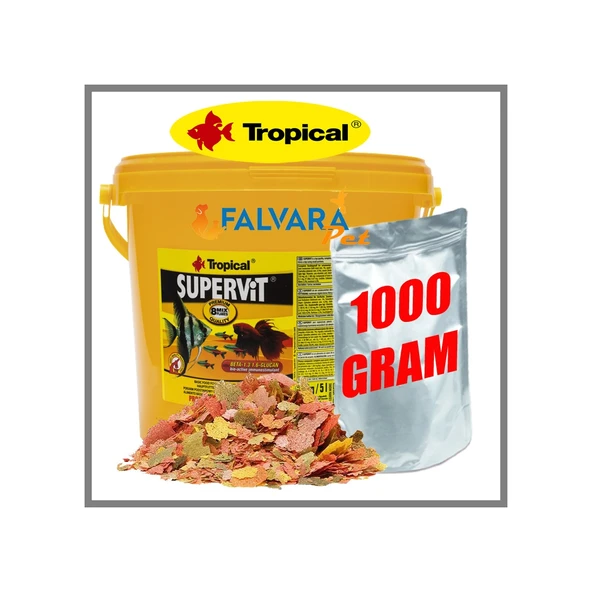 Tropical Süpervit Flakes Balıklar İçin Pul Yem 1 KG - Resim 2