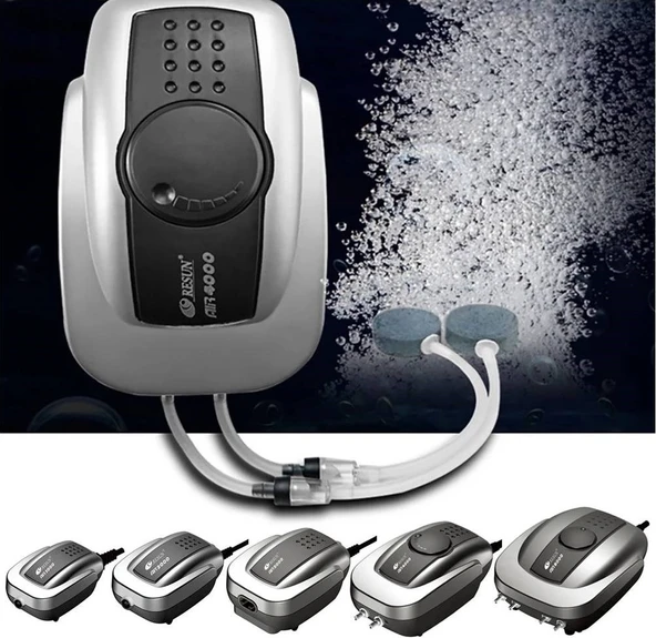 Resun Air 8000 Dört Çıkışlı Akvaryum Hava Motoru 9 Lt/Dakika - Resim 3