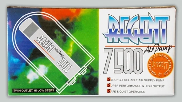 Regent 7500 Çift Çıkışlı Akvaryum Hava Motoru 3W ürün görseli 1