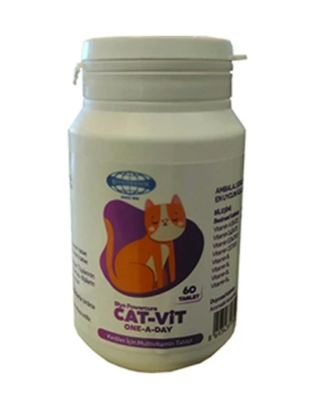 Biyoteknik Cat-Vit One A Day Kediler İçin Multivitamin 60 Tablet ürün görseli 1