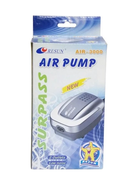 Resun Air 3000 Çift Çıkışlı Akvaryum Hava Motoru 3 Lt/Dakika - Resim 2
