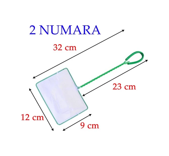 Birevcil 2 Numara Beyaz Akvaryum Balık Kepçesi 12X9X23 32  Cm - Resim 2
