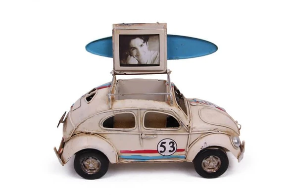 Dekoratif Metal Araba Çerçeveli Kalemlik Hediyelik ürün görseli 1