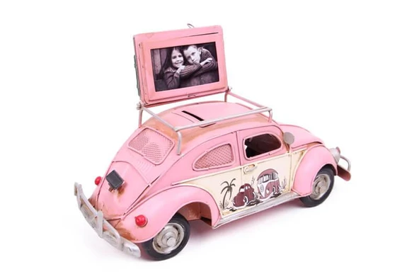 Dekoratif Metal Araba Çerçeveli Kumbaralı Biblo - Resim 3