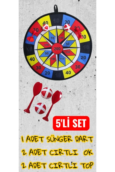5 PARÇA CIRTLI HAFİF ASMALI 35 CM DART SETİ ürün görseli 1