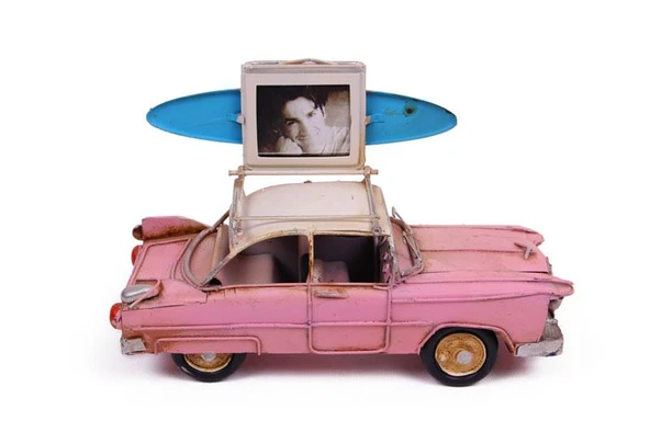 Dekoratif Metal Araba Çerçeveli Biblo Dekoratif Hediyelik - Resim 2