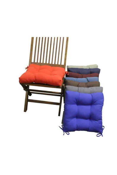 KAJJU TEXTİLE & DESİGN 4'lü Pofidik Kare Sandalye Minderi Siyah 40 X 40 Cm - Resim 2