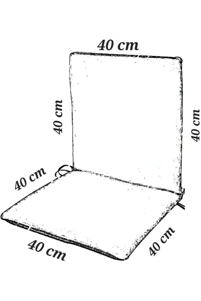 mer-tim ezberbozan ev tekstili Mer-tim Bahçe Balkon Salon Kırmızı Sandalye Minderi (ARKALIKLI) 4 Lü - Resim 2