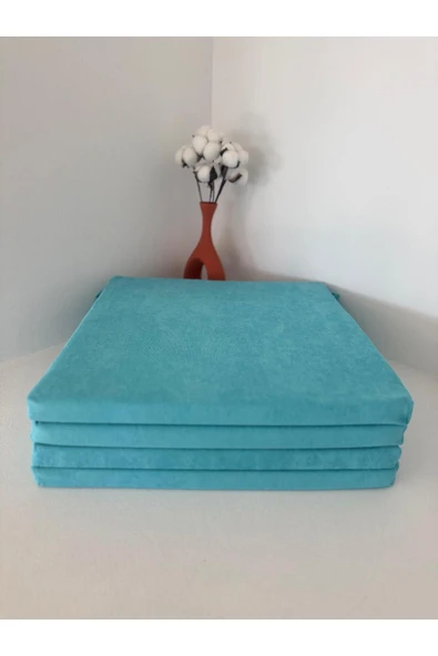 Bykutlay Home Collection 40*40*2,5 SÜNGERLİ,FERMUARLI,BAĞCIKLI SANDALYE MİNDERİ - Resim 3