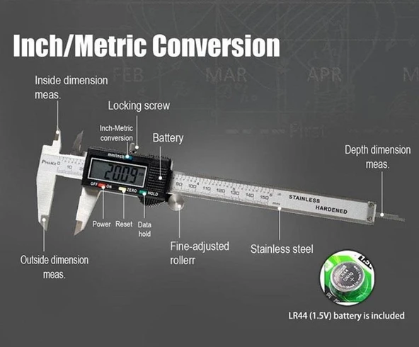 Proskit PD-151 150mm Dijital Kumpas - Resim 3