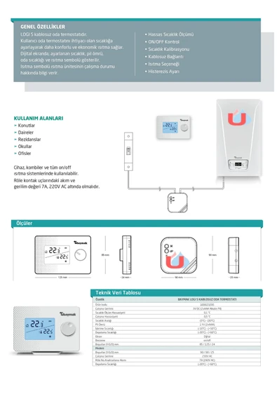 Baymak Logi S Kablosuz Oda Termostatı - Resim 3