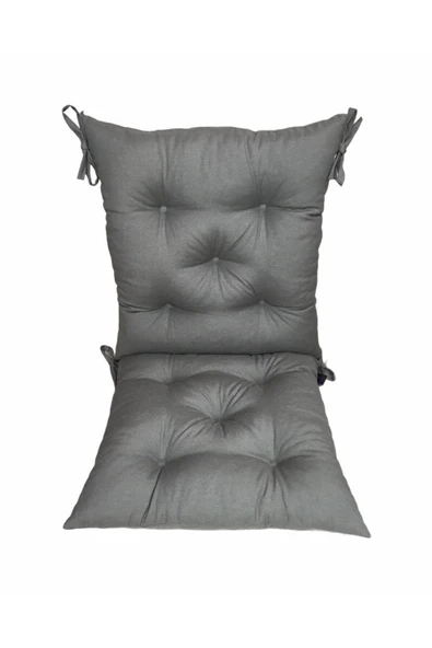 Bykutlay Home Collection Arkalıklı Sandalye Minderi, Duck Kumaş, Antrasit Renk, 1. Kalite Slikon,40*100 Cm. ürün görseli 1