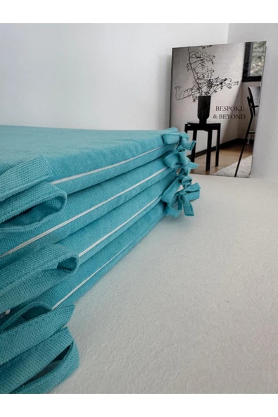 Bykutlay Home Collection 40*40*2,5 SÜNGERLİ,FERMUARLI,BAĞCIKLI SANDALYE MİNDERİ - Resim 2