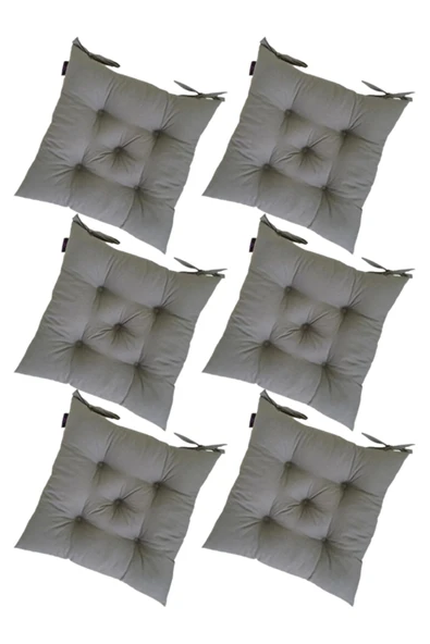 TicaretJet 6' Li Takım Pofidik Kare Antrasit Sandalye Minderi 40x40cm ürün görseli 1