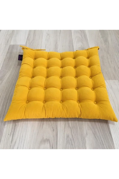 Bykutlay Home Collection Sarı Sandalye Minderi 40*40 cm - Resim 2