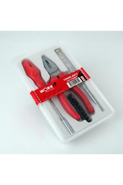 Work It 13 Parça Pense ve Vidalama Seti - 180mm Pense + Bits Uç Tutucu + 10 Parça Bits Uç+ Kontrol Kalemi ürün görseli 1