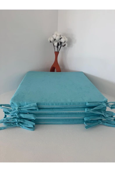 Bykutlay Home Collection 40*40*2,5 SÜNGERLİ,FERMUARLI,BAĞCIKLI SANDALYE MİNDERİ ürün görseli 1