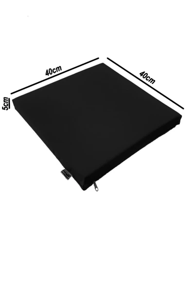 ANMİN Yer Minderi, Bahçe Minderi, Sandalye Minderi, Puf Minder, Kreş Minderi, Siyah 40x40x5 Cm - Resim 3