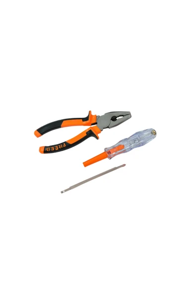 Work It 3 Parça Pense Tornavida Kontrol Kalemi Seti - 180mm Pense + Yıldız ve Düz Uçlu Kontrol Kalemi - Resim 2