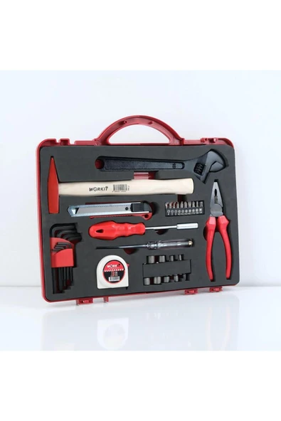 Work It 35 Parça El Aleti Seti - Pense, Bits Tornavida&Uç Seti, Lokma, Alyan, Çekiç, Metre - Resim 2