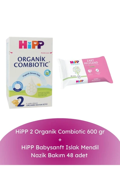2 Organik Combiotic 600 gr + Babysanft Islak Mendil Nazik Bakım 48 adet ürün görseli 1