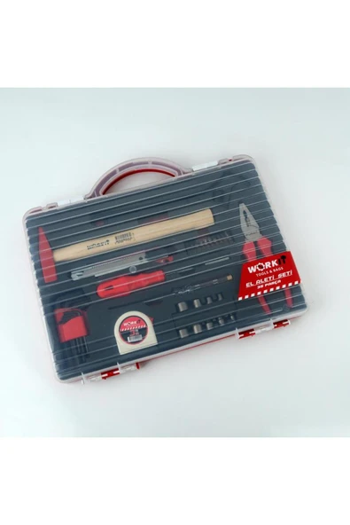 Work It 35 Parça El Aleti Seti - Pense, Bits Tornavida&Uç Seti, Lokma, Alyan, Çekiç, Metre - Resim 4