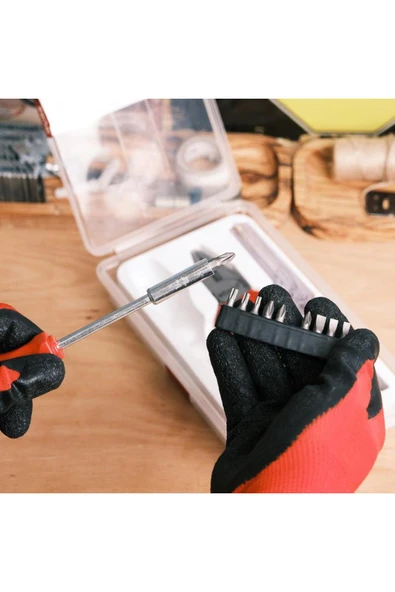 Work It 13 Parça Pense ve Vidalama Seti - 180mm Pense + Bits Uç Tutucu + 10 Parça Bits Uç+ Kontrol Kalemi - Resim 7