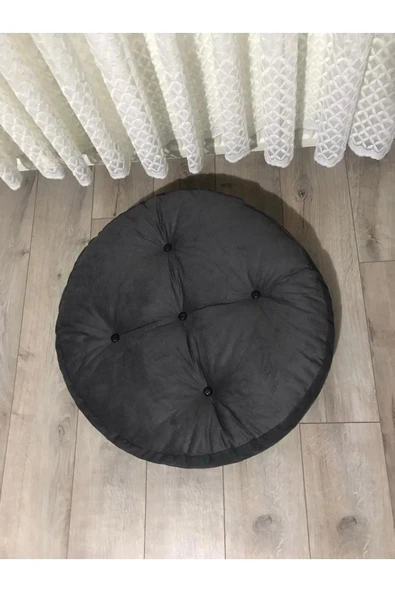 TicaretJet Yuvarlak Antrasit Yer Minderi 60x60 ürün görseli 1