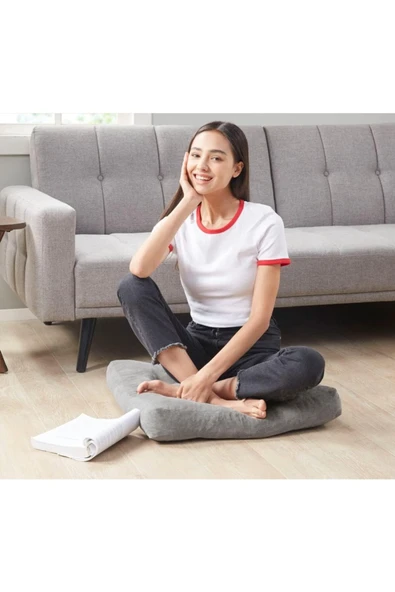 TicaretJet Gri Yer & Palet Minderi 60x60x10 1 ADET yer bahçe minderi kare 60x60x10 - Resim 2