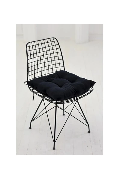 TicaretJet 6' Li Takım Pofidik Kare Siyah Sandalye Minderi 40x40cm - Resim 2