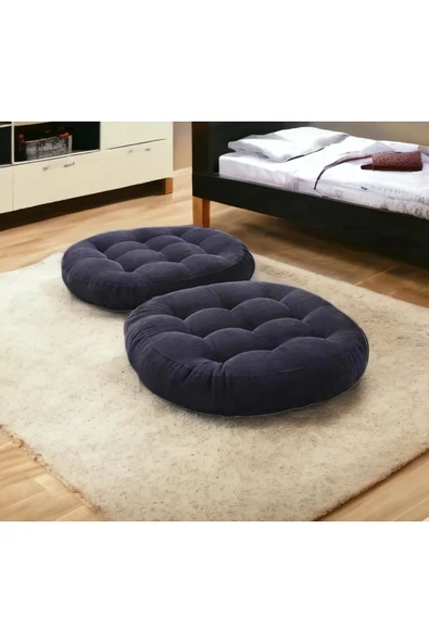 Rual Yer Minderi Bahçe&Balkon Minderi Yuvarlak Puf Babyface Kumaş 60cm x 2 Adet ürün görseli 1