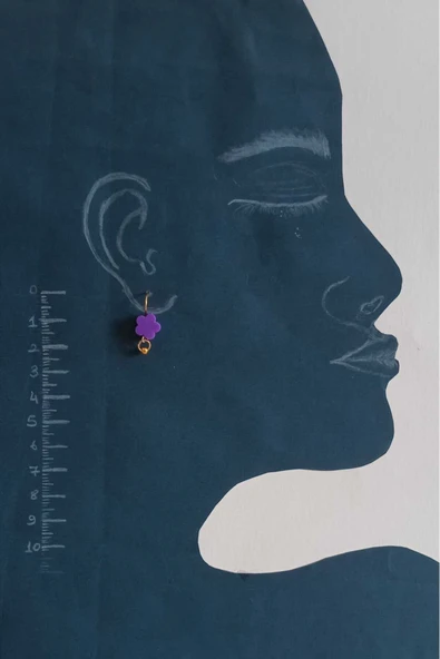 Çiçek Motifli Fimo Boncuk Küpe - Resim 2