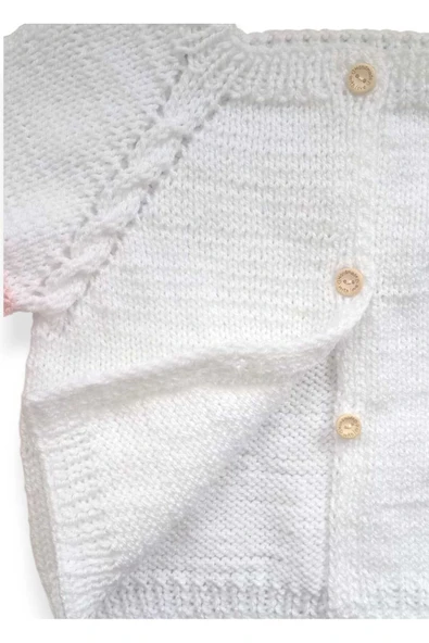 1-2 Yaş Örgü Kız Bebek Hırkası - Resim 3