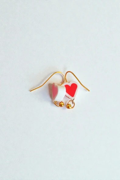 Kalp Model Fimo Boncuk Küpe ürün görseli 1