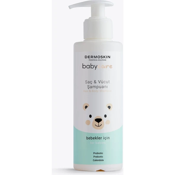 Dermoskin Babycare Saç ve Vücut Şampuanı 230 ml - Dezenfektan Hediyeli (%72 Alkol) ürün görseli 1